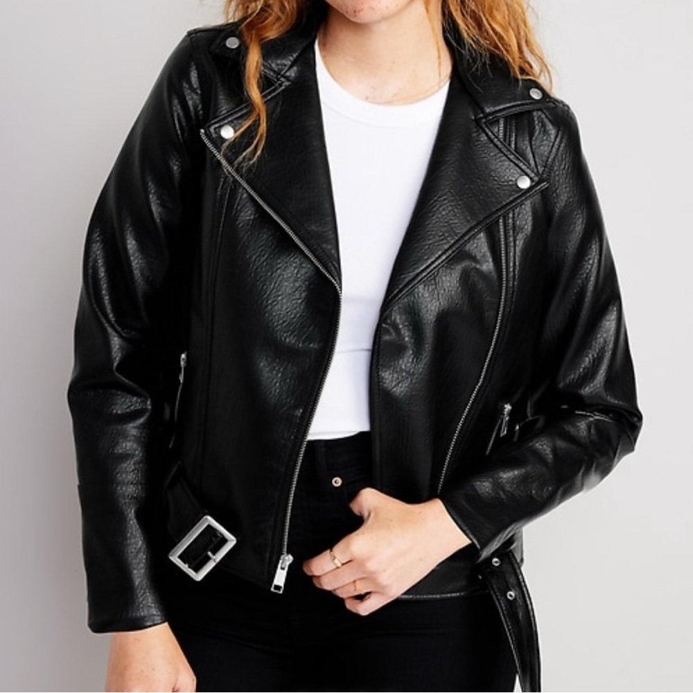 Old Navy Women's Black Faux Leather Jacket